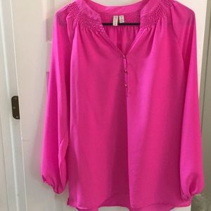 Bright pink blouse